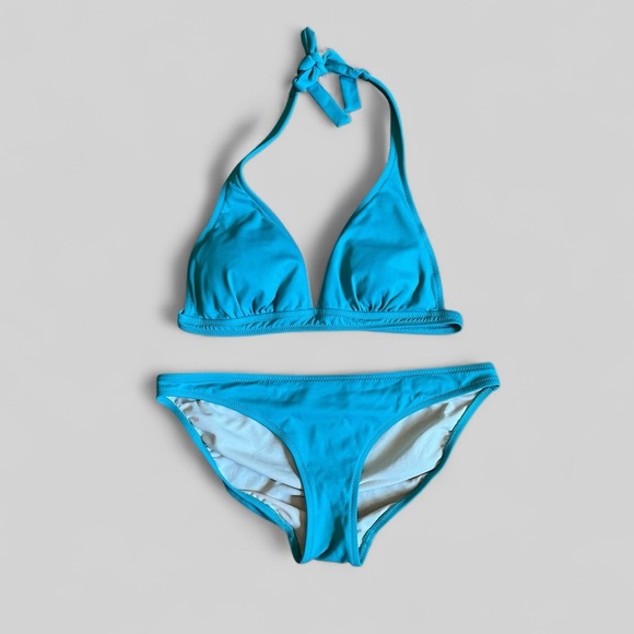 Banana Republic | Green Two PIece Halter Top Bikini Swimsuit Medium Pool Beach - Picture 1 of 7